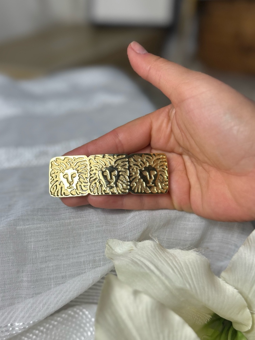 Vintage Gold Anne Klein Brooch Hair Clip accessory - Picture 10 of 14
